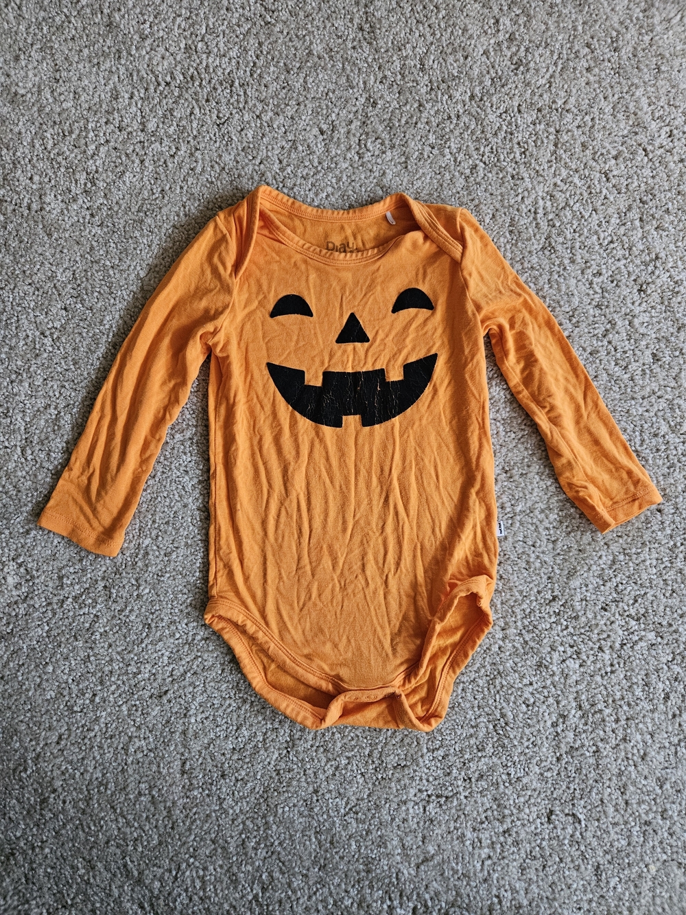 Little Sleepies Orange Jack-O'-Lantern Long Sleeve Bodysuit